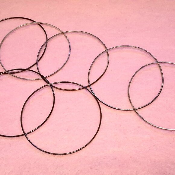 Bangle Bracelets -- Set of 7  --  2 3/4" Diameter -- Light & Dark Tones - Picture 7 of 12